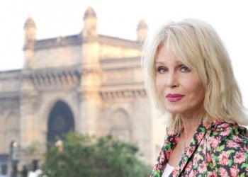 From Burning Bright Productions 

JOANNA LUMLEYS INDIA 
Wednesday12th July 2017 on ITV 

Pictured : Joanna Lumley stands in front of The Gateway of India  a monument built during the 20th century in Mumbai City

Joanna Lumley travels back to the country of her birth to celebrate the great nation that it is today. A year older than Independent India itself, Joanna was born in India into the last days of The Raj and India was home to both sides of her family for several generations. 

Joanna travels the length and breadth of India, beginning her epic journey in Tamil Nadu - on the tip of the continent - and working her way up to the north. 

In this episode, Joanna witnesses religious ceremonies in glorious temples; learns how scientists are enabling people in tea plantations to live alongside wild elephants and with the help of computers is turned into a multi-limbed indian goddess.  In Kolkata Joanna takes to the streets at night with a local guide and meets some members of IndiaÕs transgender community. Finally Joanna journeys high into the HimalayaÕs to visit Gangtok in Sikkim where her mother lived as a child, and so holds a strong family connection for Joanna. 

© Burning Bright 

For further information please contact Peter Gray
0207 157 3046 peter.gray@itv.com  

This photograph is © Burning Bright and can only be reproduced for editorial purposes directly in connection with the  programme JOANNA LUMLEYS INDIA  or ITV. Once made available by the ITV Picture Desk, this photograph can be reproduced once only up until the Transmission date and no reproduction fee will be charged. Any subsequent usage may incur a fee. This photograph must not be syndicated to any other publication or website, or permanently archived, without the express written permission of ITV Picture Desk. Full Terms and conditions are available on the website www.itvpictures.com
