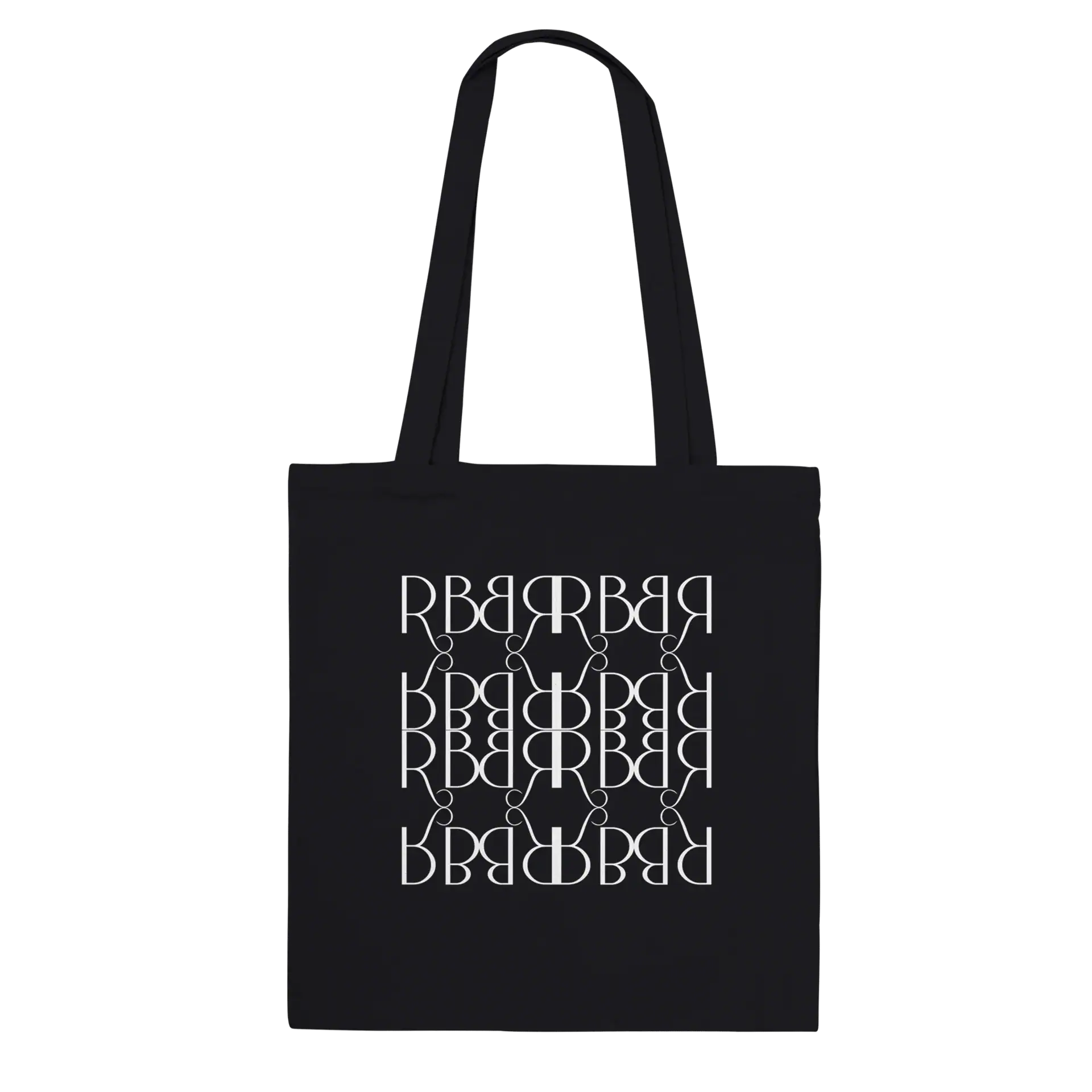 'RB' Deco Black Tote Bag